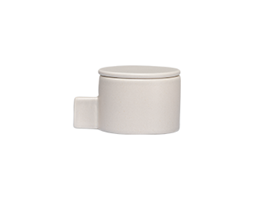 بانکه دسته دار سرامیکی بزرگ - خاکی مات